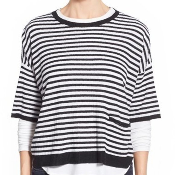 Eileen Fisher Sweaters - {Eileen Fisher} Black Striped Sweater